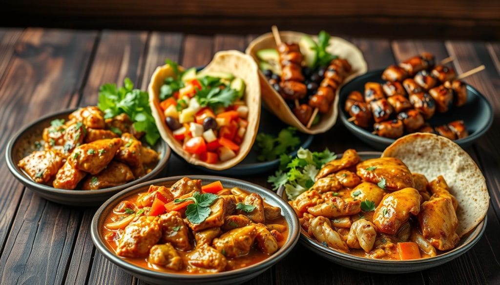 globally-inspired chicken dishes